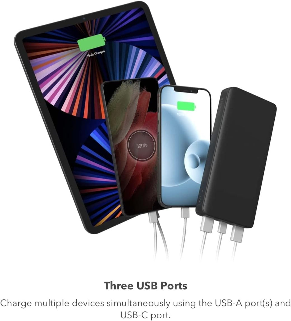 Banque d'alimentation portable Mophie 20 000 mAh noire Power Boost XL