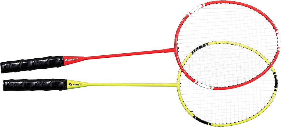 Ensemble de badminton portatif d'arrière-cour extérieure de 4 joueurs avec le cas noir/rouge