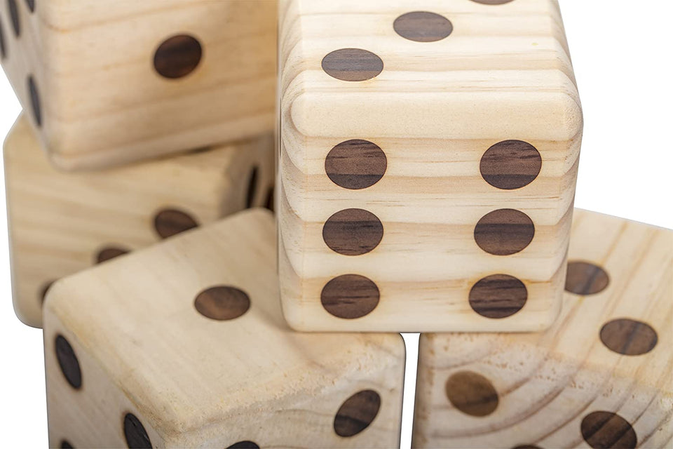 Dés de pelouse en bois Big Roller 3,5" avec tableau de bord et sac à main