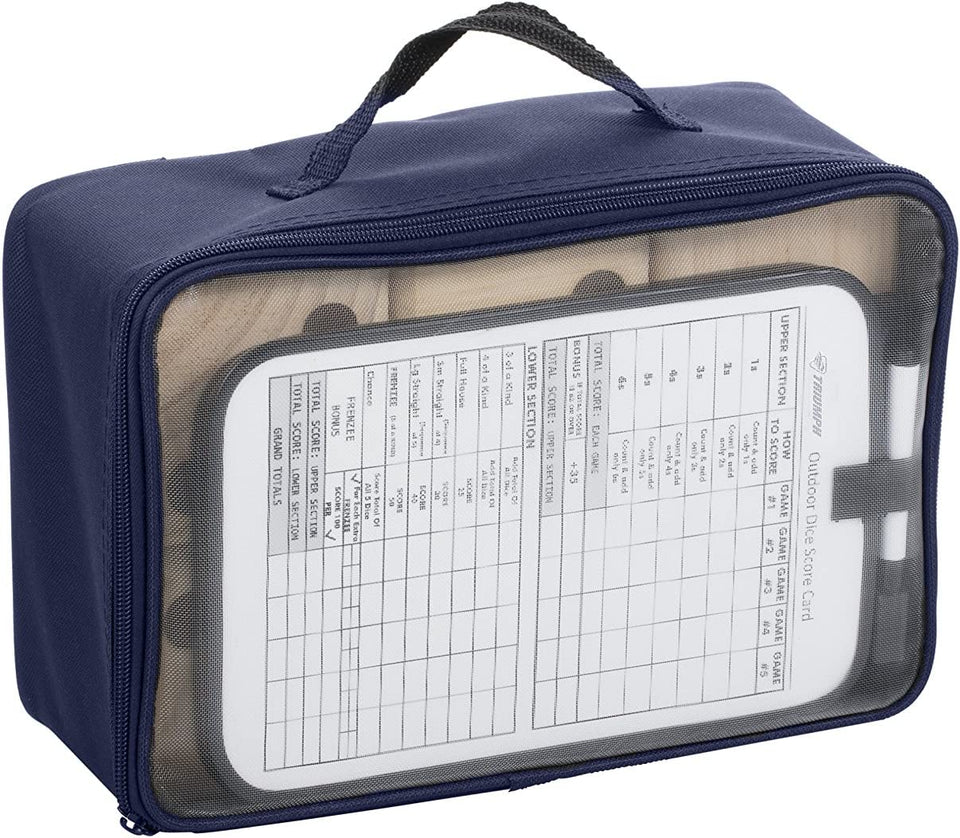 Dés de pelouse en bois Big Roller 3,5" avec tableau de bord et sac à main