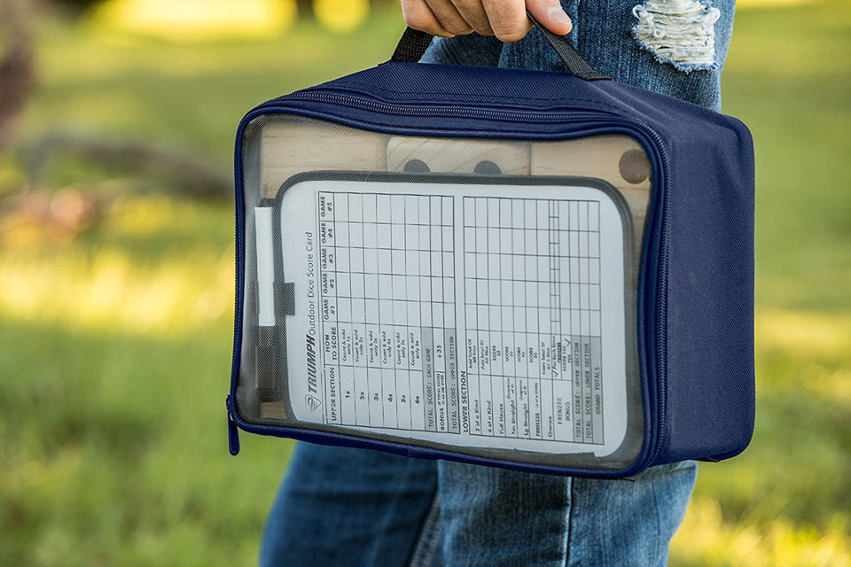 Dés de pelouse en bois Big Roller 3,5" avec tableau de bord et sac à main