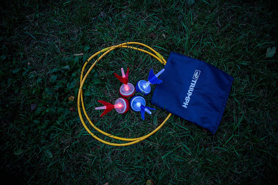 LED Backyard Outdoor Jumbo Size Darts Game Set (Red and Blue)