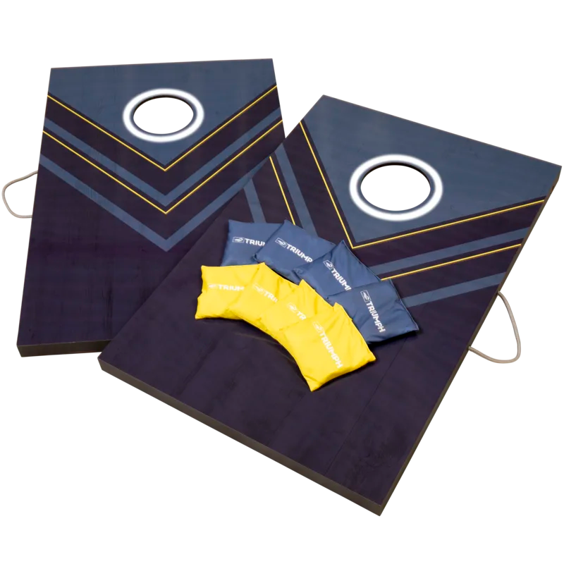 Play in the Dark Blue and Yellow Cornhole Board Set of 2