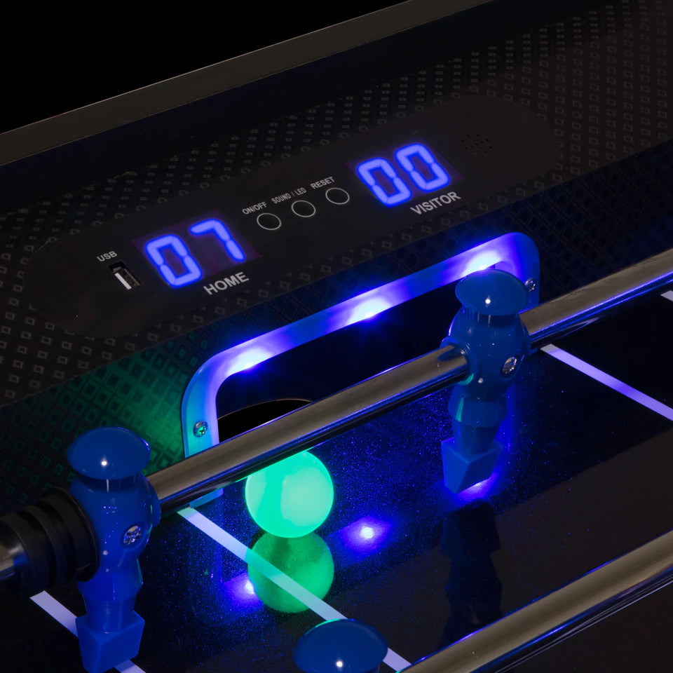 LED Light Up Foosball Soccer Arcade Table Black