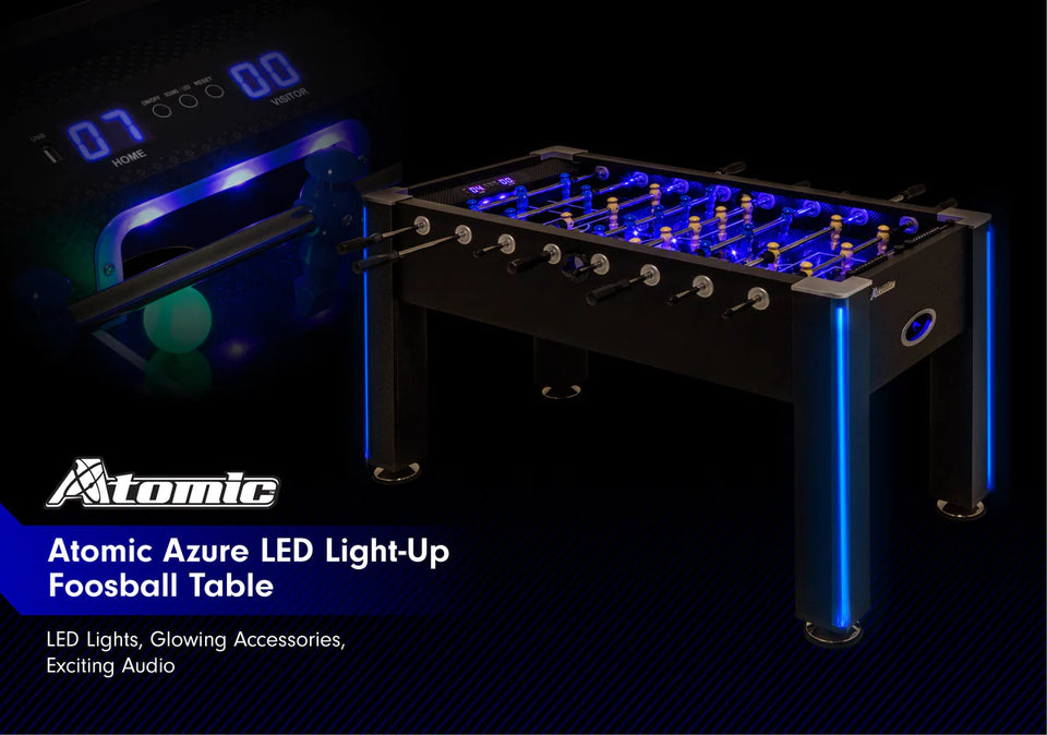 LED Light Up Foosball Soccer Arcade Table Black
