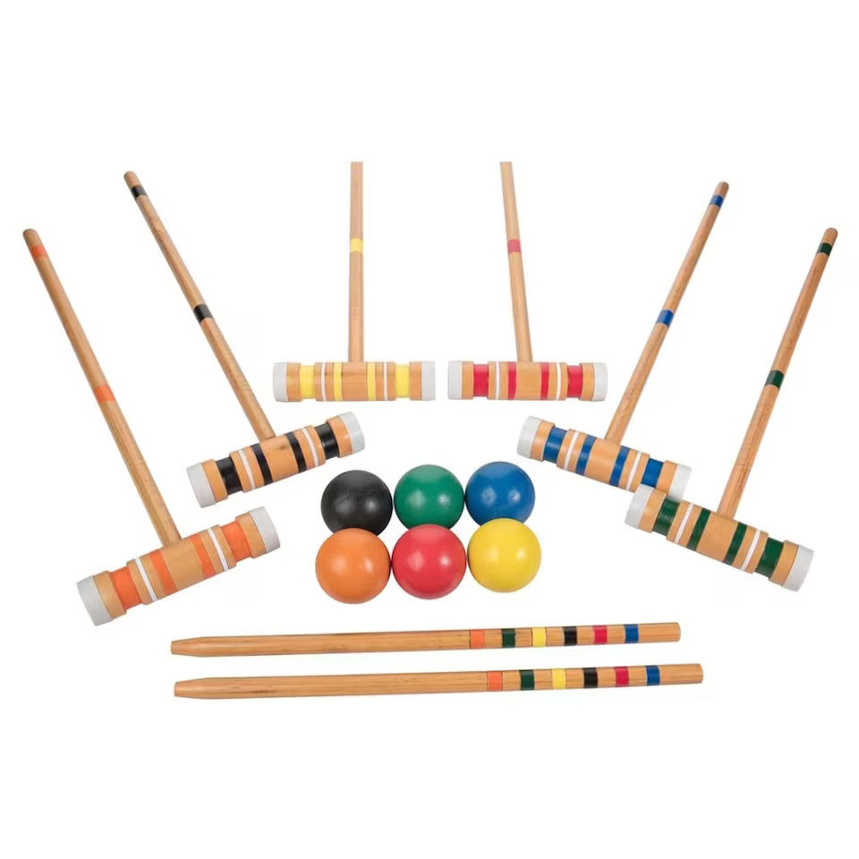 6-Player Backyard Outdoor Croquet Set with Carry-on Bag