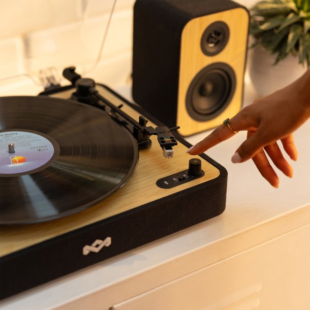 House of Marley Revolution Turntable with Bluetooth Speakers - Light Wood/Black