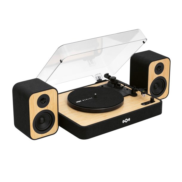 House of Marley Revolution Turntable with Bluetooth Speakers - Light Wood/Black