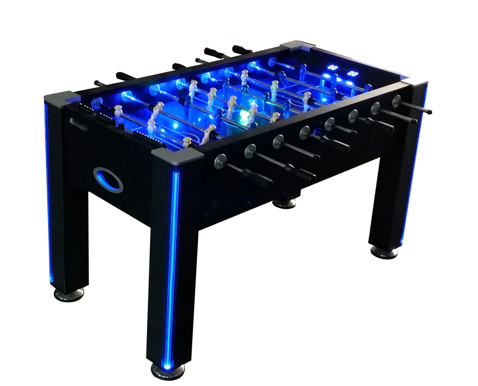 Table d'arcade de football de baby-foot illuminée par LED noire