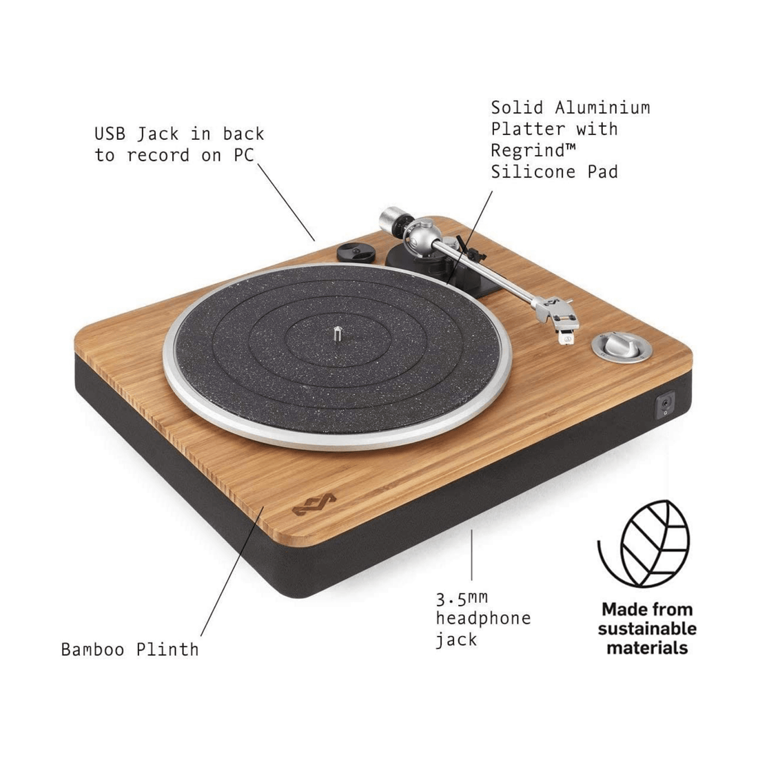 House Of Marley Stir It Up Wireless USB Turntable | Nvio